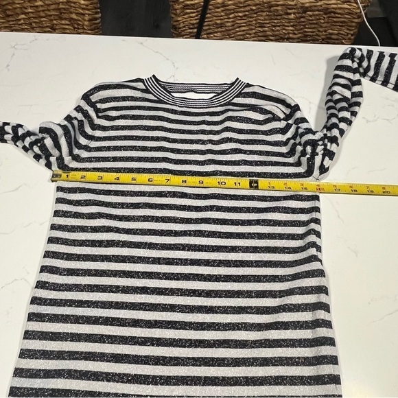 Maje Rushour Metallic Striped Long Sleeve Keyhole Stretch Knit Mini Dres… - Picture 12 of 15